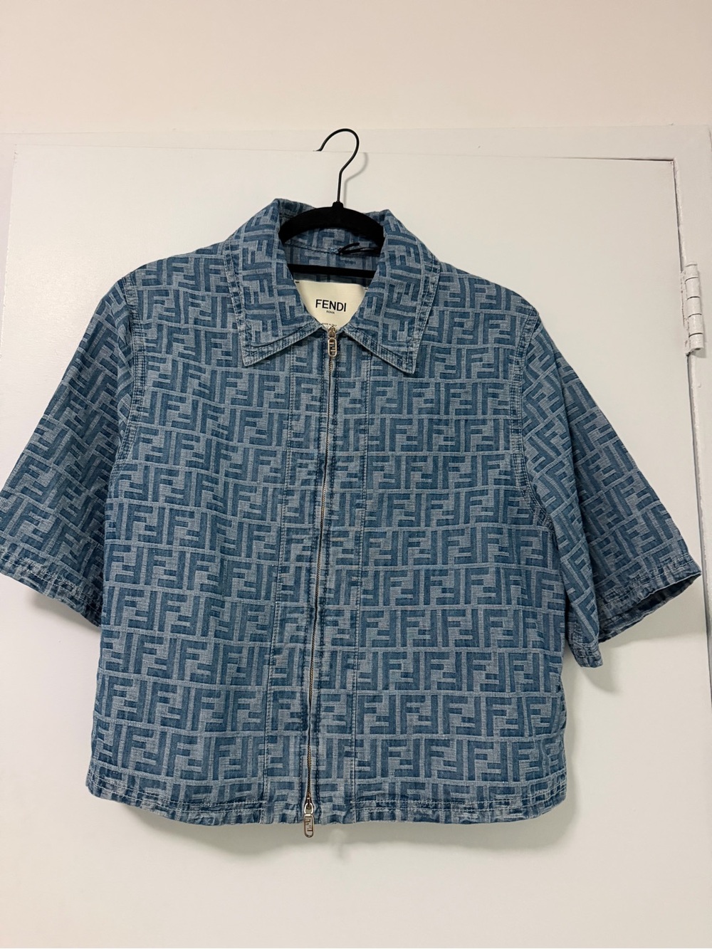 Fendi Women’s Patterned Denim Jacket NWT